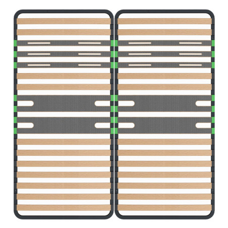Lot de 2 Sommiers 16 Lattes 80x200cm - ALVEN
