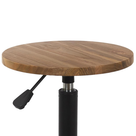 Tabouret réglable vintage en bois d’orme et métal - VETAURAN