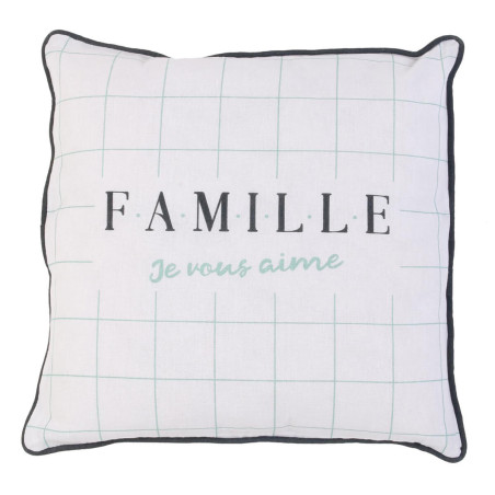 Coussin déhoussable 40x40 cm "Je vous aime" - FAMIO