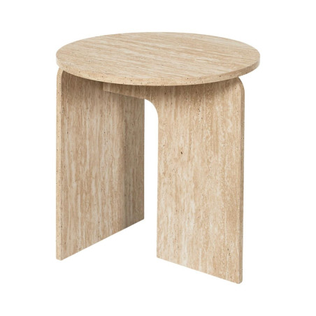 Table d'appoint Ø45cm aspect travertin en MDF - TRIVAN