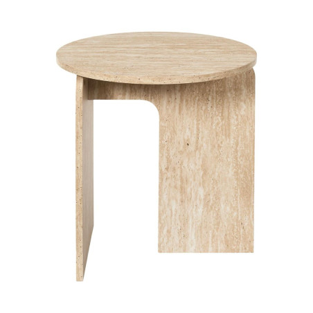 Table d'appoint Ø45cm aspect travertin en MDF - TRIVAN