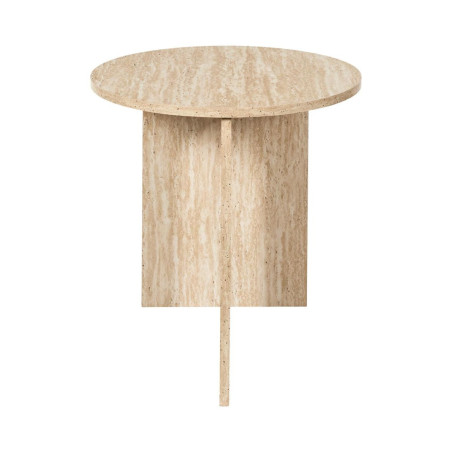 Table d'appoint Ø45cm aspect travertin en MDF - TRIVAN