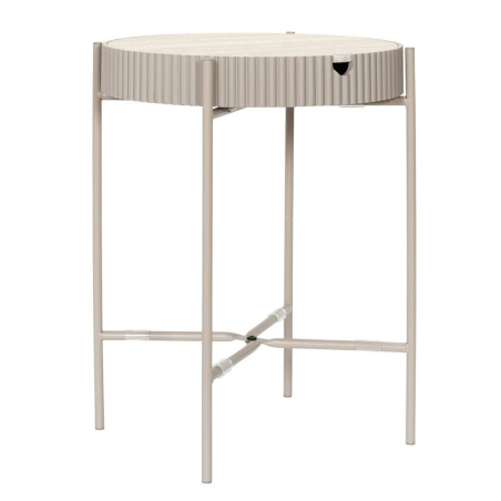 Table d'appoint plateau amovible aspect pierre beige - BRIGS