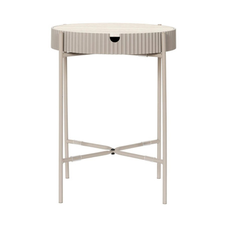 Table d'appoint plateau amovible aspect pierre beige - BRIGS