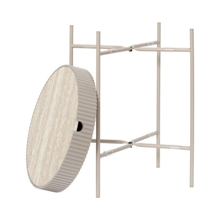 Table d'appoint plateau amovible aspect pierre beige - BRIGS