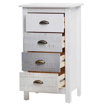 Chiffonnier 4 tiroirs bois aspect vieilli - ROSALIO