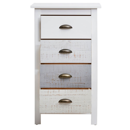 Chiffonnier 4 tiroirs bois aspect vieilli - ROSALIO