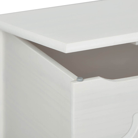 Coffre à jouets en bois massif vernis blanc - KALEN