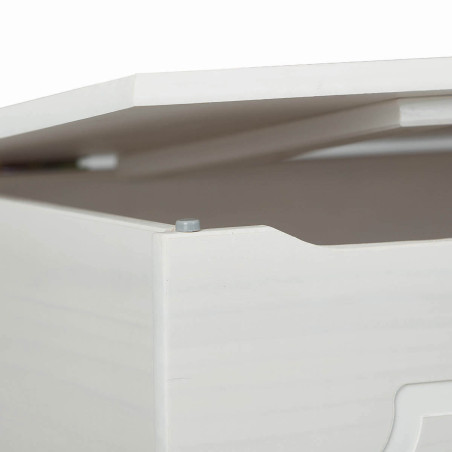 Coffre à jouets en bois massif vernis blanc - KALEN