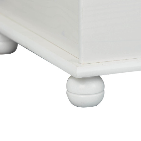 Coffre à jouets en bois massif vernis blanc - KALEN