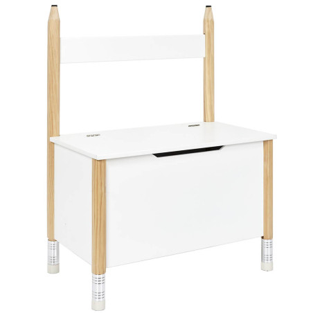Coffre de Rangement et Assise Blanc Enfant Base Crayons - LAPIO