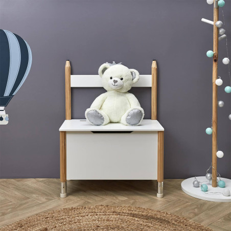 Coffre de Rangement et Assise Blanc Enfant Base Crayons - LAPIO