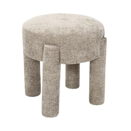 Tabouret d'appoint rembourré, tissu toucher doux taupe - EOLIS