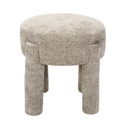 Tabouret d'appoint rembourré, tissu toucher doux taupe - EOLIS