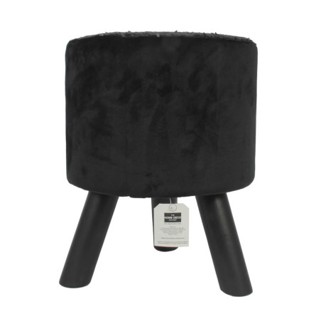 Tabouret noir rond avec sequins bleus et argentés - FAVOR