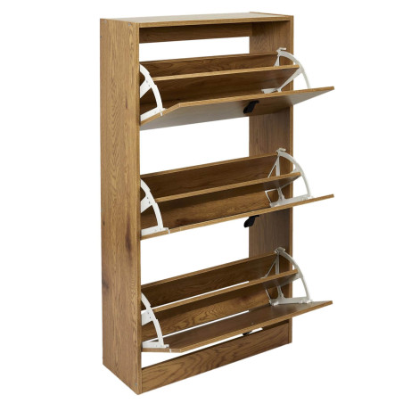 Meuble à Chaussures 3 Portes Effet Bois - CLARO