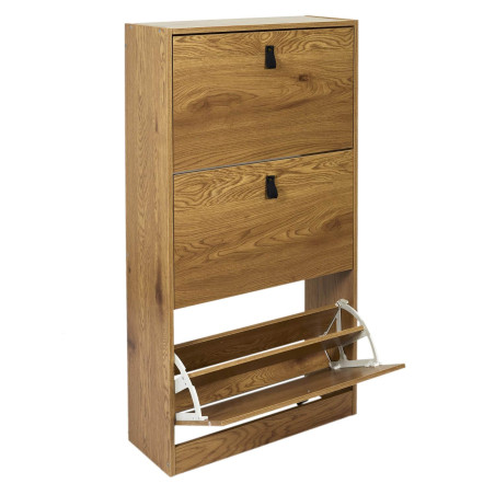 Meuble à Chaussures 3 Portes Effet Bois - CLARO