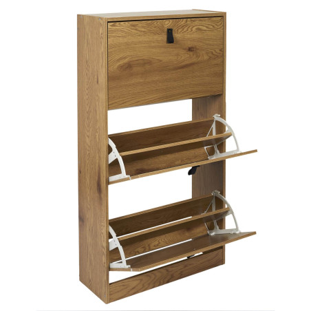 Meuble à Chaussures 3 Portes Effet Bois - CLARO