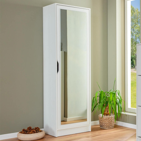 Armoire à chaussures avec miroir et 7 étagères - JENIE