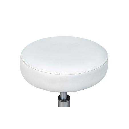Tabouret pivotant sur roulettes simili blanc - AZURO