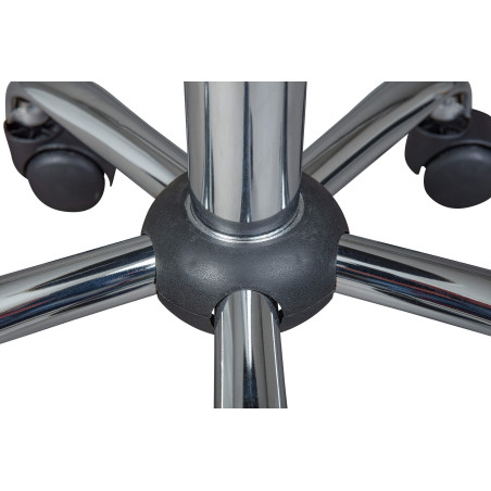 Tabouret pivotant sur roulettes simili blanc - AZURO