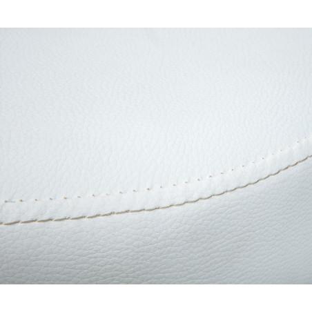 Tabouret pivotant sur roulettes simili blanc - AZURO