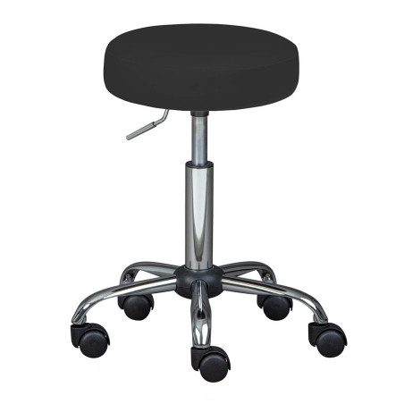 Tabouret pivotant sur roulettes noir - AZURO