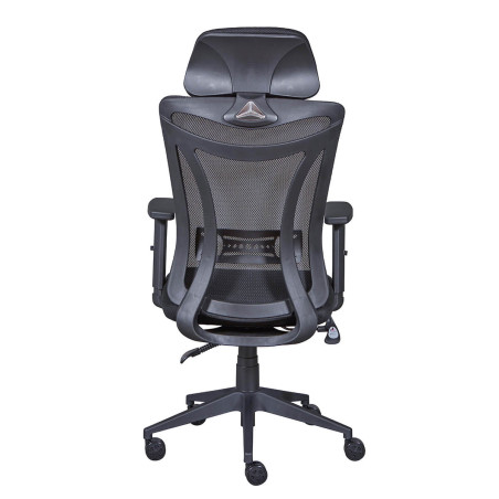 Fauteuil de bureau tissu mesh noir avec appui-tête - SOLANA