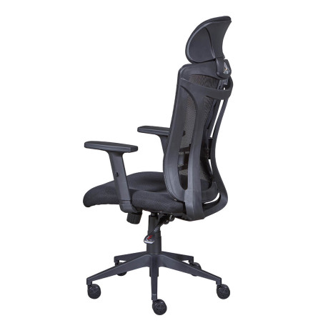Fauteuil de bureau tissu mesh noir avec appui-tête - SOLANA