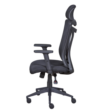 Fauteuil de bureau tissu mesh noir avec appui-tête - SOLANA