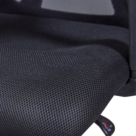 Fauteuil de bureau tissu mesh noir avec appui-tête - SOLANA