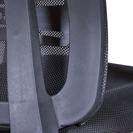 Fauteuil de bureau tissu mesh noir avec appui-tête - SOLANA