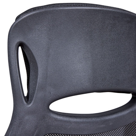 Fauteuil de Bureau Tissu Mesh Noir Appui-Tête Pieds Chromés - WALTA