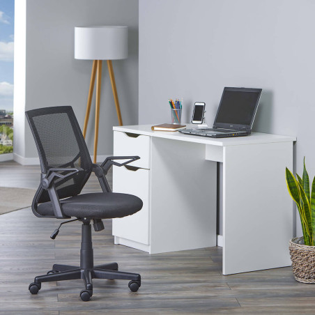 Fauteuil de bureau en tissu mesh noir - JIANO