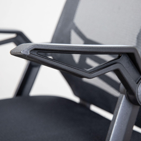 Fauteuil de bureau en tissu mesh noir - JIANO