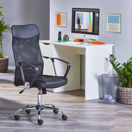 Fauteuil de bureau noir sur roulettes - TARGON