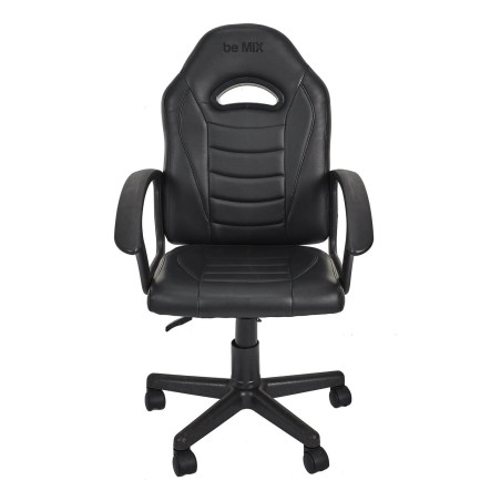 Fauteuil de bureau sur roulettes simili cuir noir - SCORO