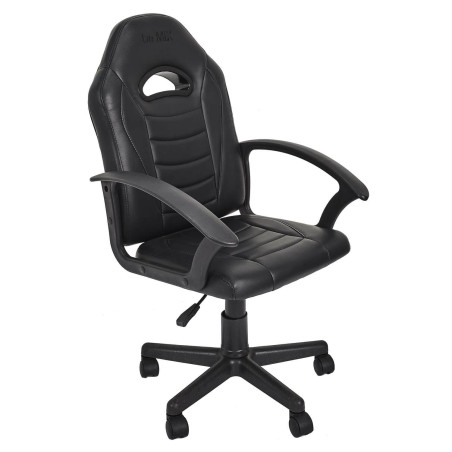 Fauteuil de bureau sur roulettes simili cuir noir - SCORO