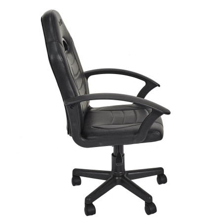 Fauteuil de bureau sur roulettes simili cuir noir - SCORO