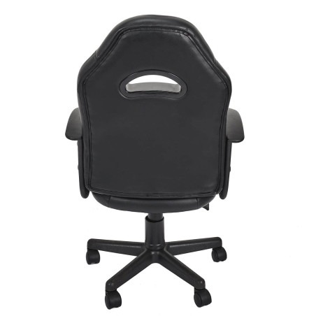 Fauteuil de bureau sur roulettes simili cuir noir - SCORO
