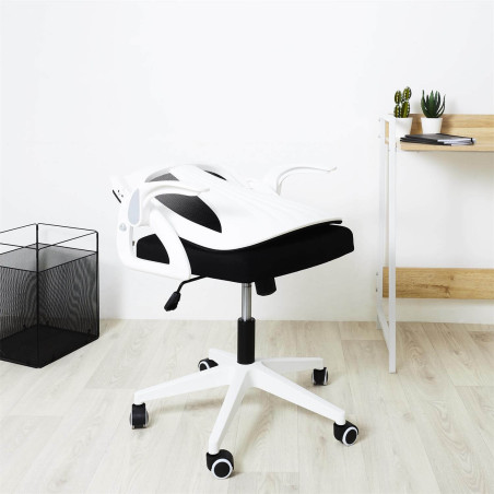 Fauteuil de Bureau Rabattable Noir et Blanc - QUIRO