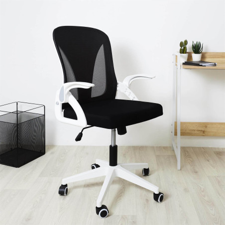 Fauteuil de Bureau Rabattable Noir et Blanc - QUIRO