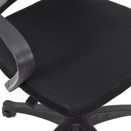 Fauteuil de Bureau Noir sur Roulettes Mesh - WALTO