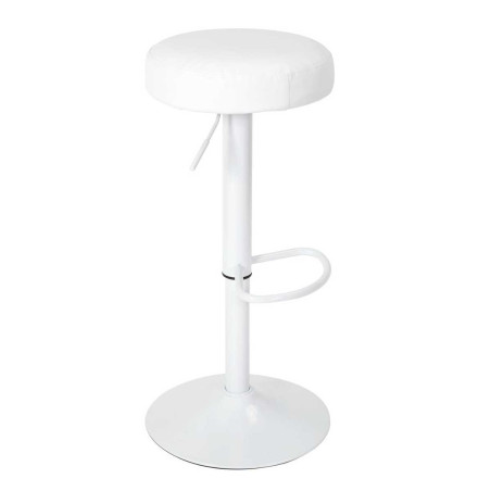 Lot de 2 tabourets réglables simili blanc - SMILEN