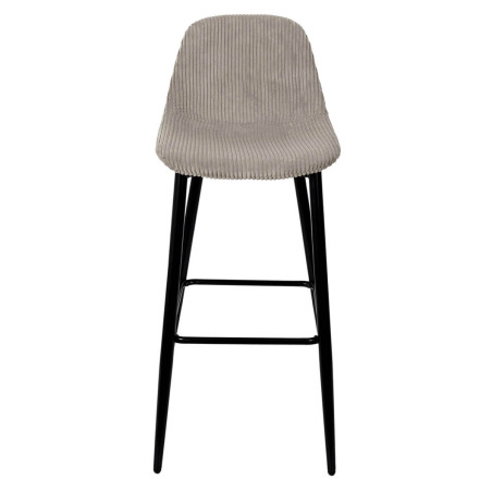 Lot de 2 tabourets de bar en velours côtelé taupe - AMORA