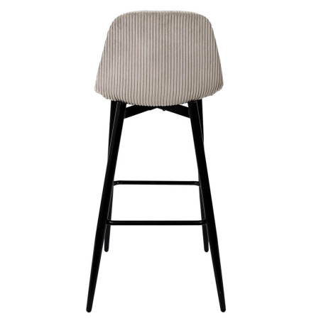 Lot de 2 tabourets de bar en velours côtelé taupe - AMORA