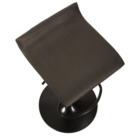 Lot de 2 tabourets simili cuir marron foncé - BOLEN
