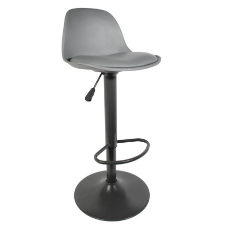 Lot de 2 Tabourets de Bar Gris - NEWIA