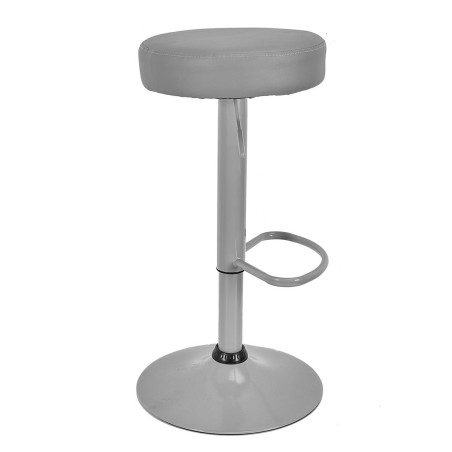 Lot de 2 Tabourets Réglables Simili Gris - SMILEN