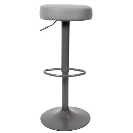 Lot de 2 Tabourets Réglables Simili Gris - SMILEN